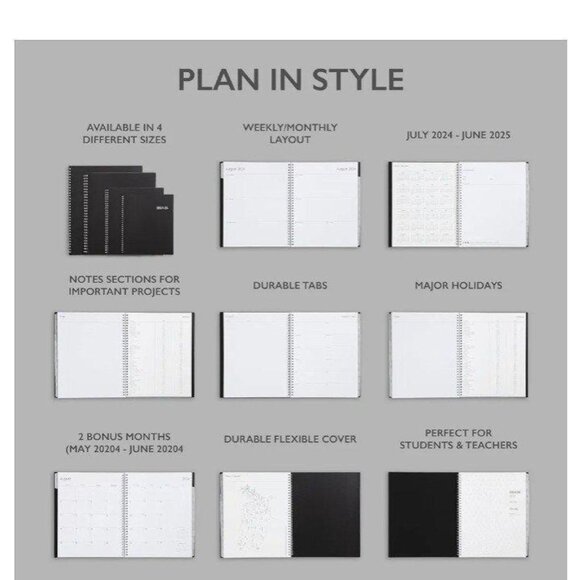 🐰🎉Set of 3 2024-25 planning calendars three sizes - Picture 6 of 9